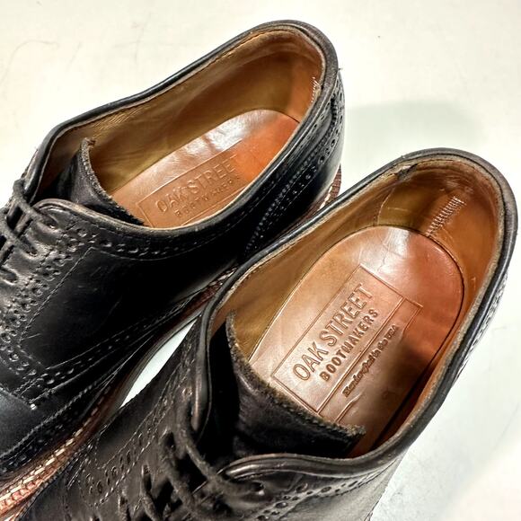 EXCELLENT Oak Street Bootmakers Wingtip Brogue Blucher Black Chromexcel 7.5 - Picture 8 of 11
